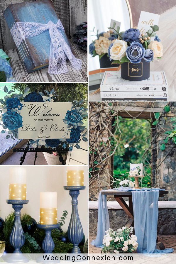 European Flair Blue Wedding Decor